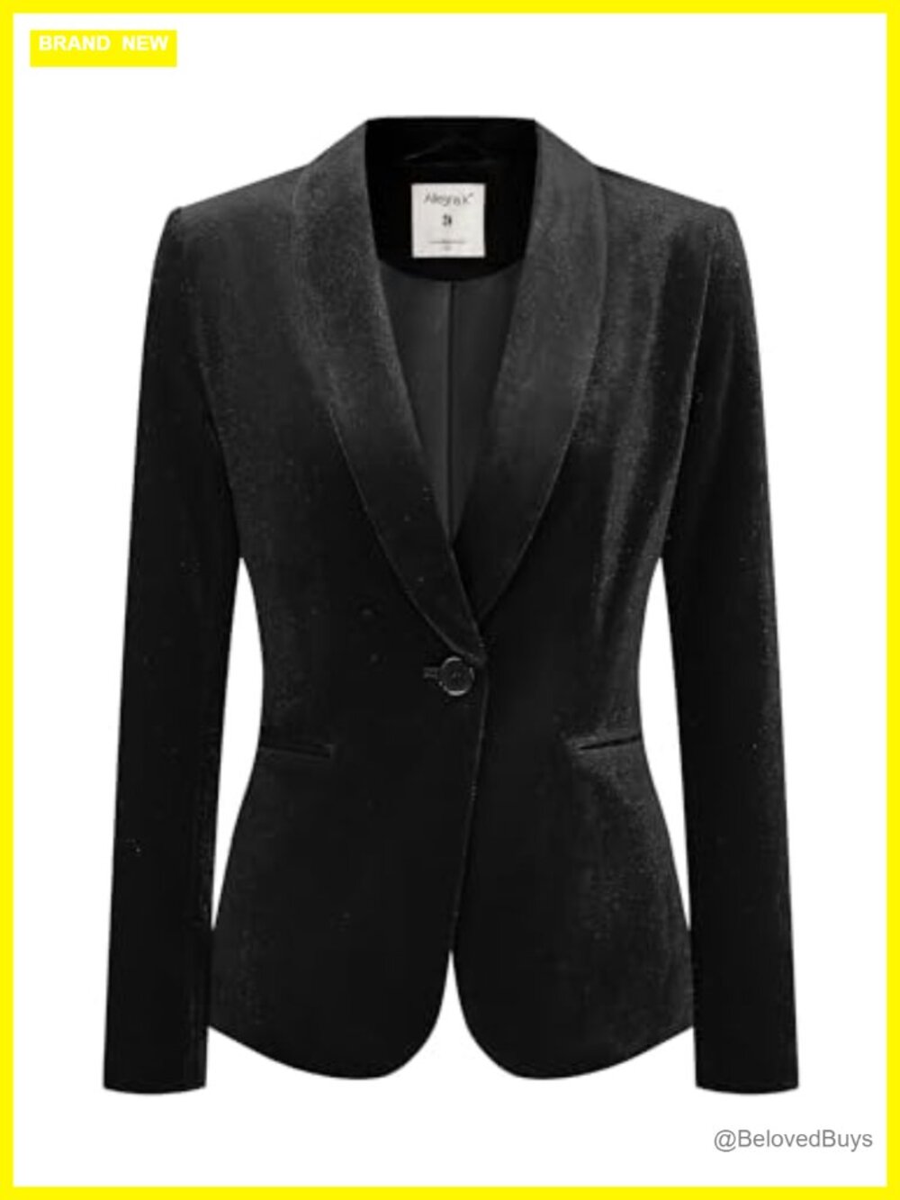 Velvet Blazer Shawl Collar One Button Office Coat Business Casual